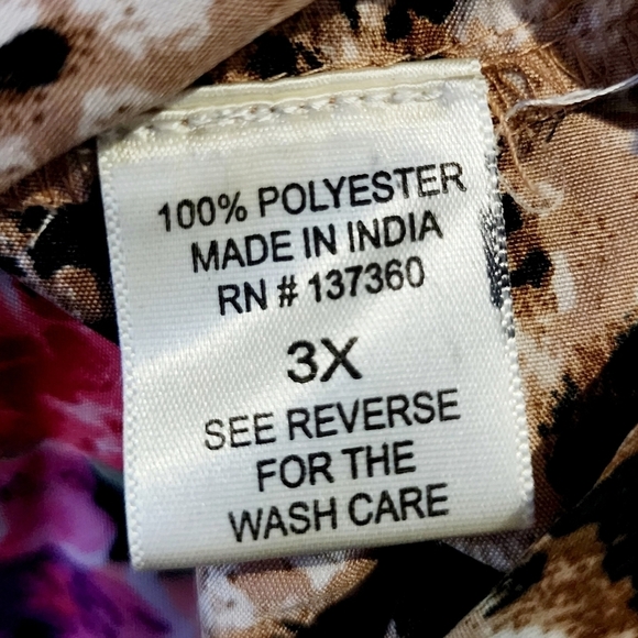 Live 4 Truth Animal Print & Floral Button Up Collared Shirt Women's Plus 3X EUC - Picture 8 of 9